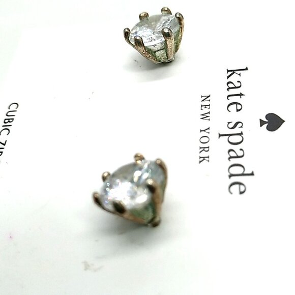 Kate Spade RISE AND SHINE Brilliant Cut CZ Prong Stud Earrings - Picture 12 of 16